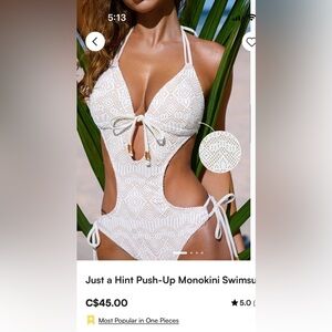 Cupshe White Monokini One Piece